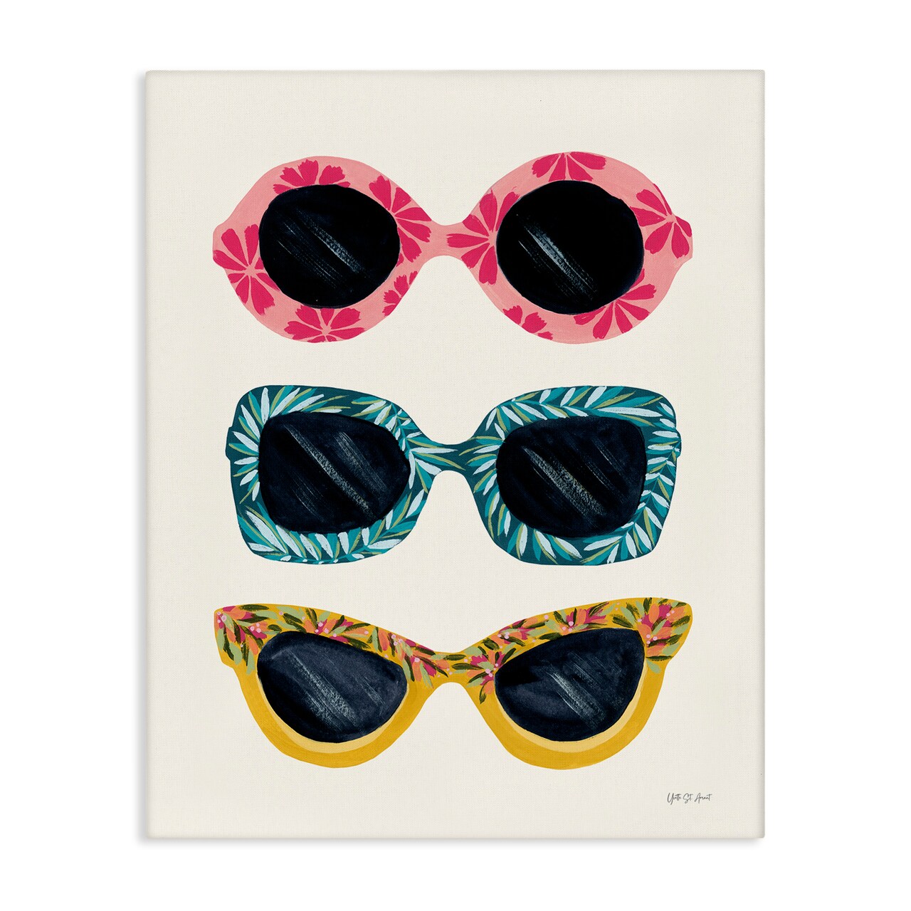 Stupell Industries Tropical Sunglasses Trio Canvas Wall Art Design by Yvette St. Amant